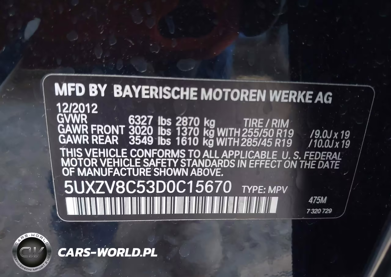2013 BMW X5 xDrive50I VIN:5UXZV8C53D0C15670 - 9