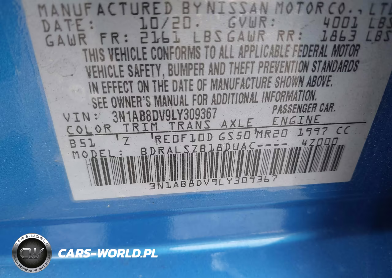 2020 Nissan Sentra Sr Xtronic Cvt VIN:3N1AB8DV9LY309367 - 9