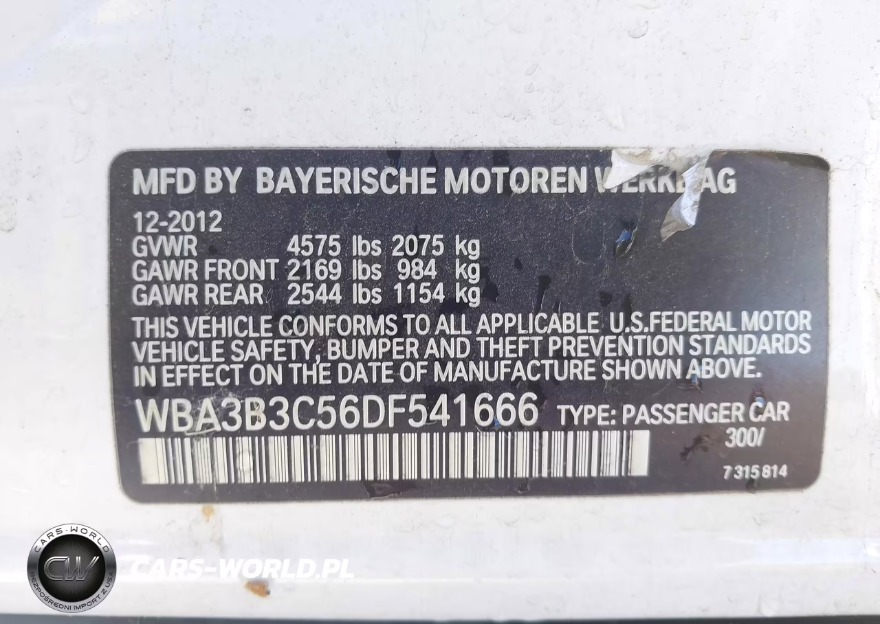 2013 BMW 328I xDrive VIN:WBA3B3C56DF541666 - 9
