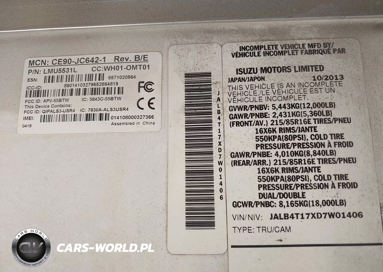 2013 Isuzu Commercial Van VIN:JALB4T17XD7W01406 - 8