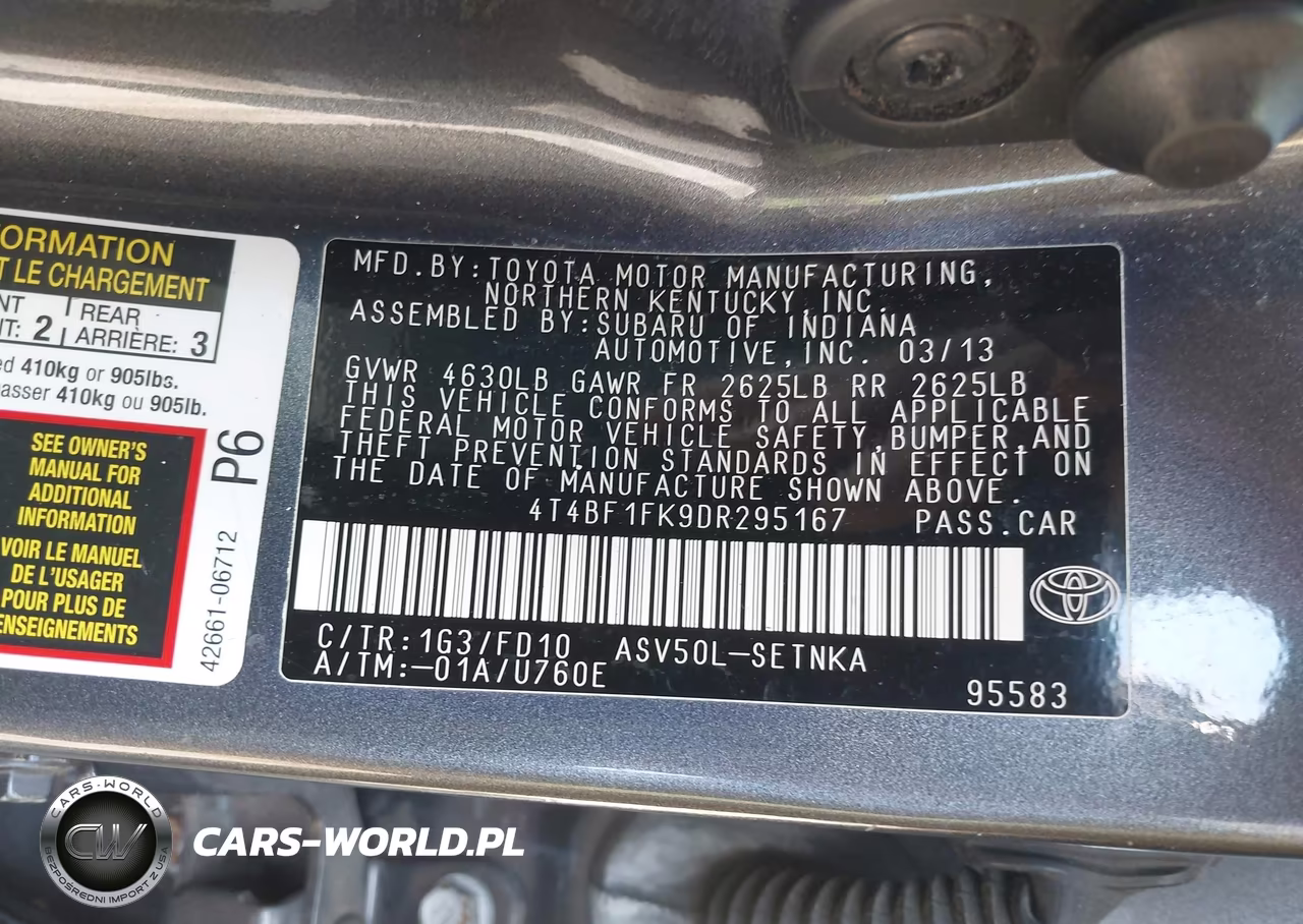 2013 Toyota Camry Le VIN:4T4BF1FK9DR295167 - 9