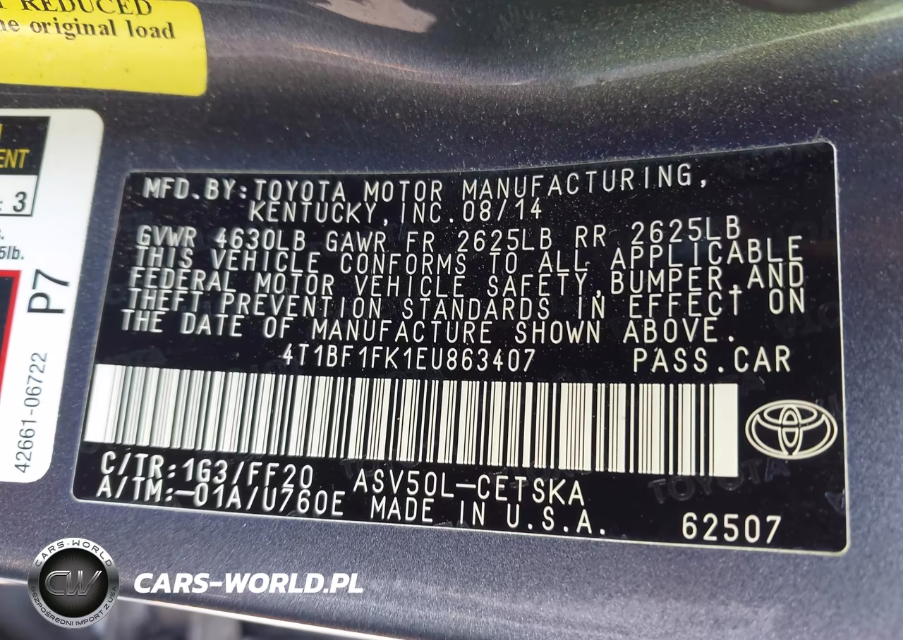 2014 Toyota Camry Se VIN:4T1BF1FK1EU863407 - 9