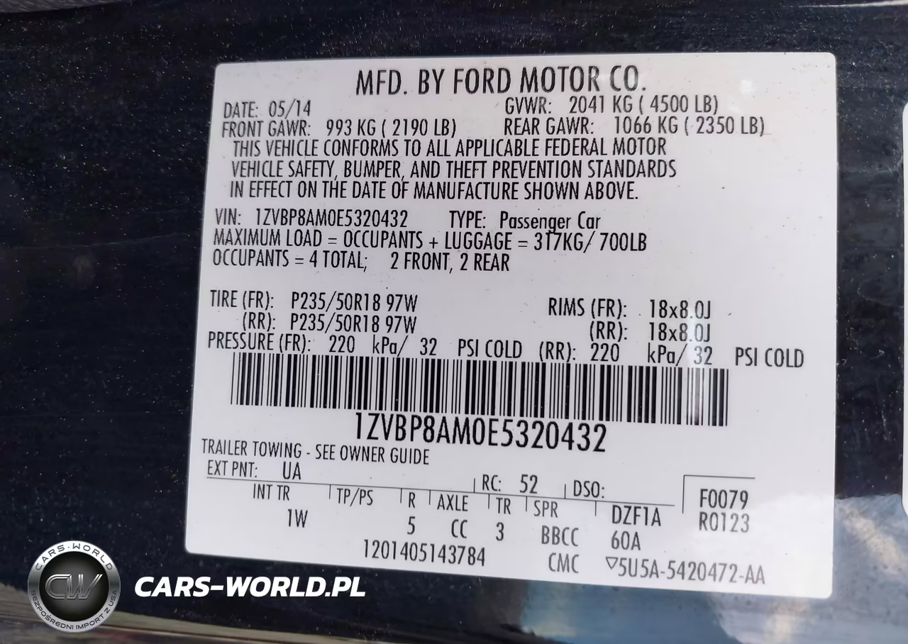 2014 Ford Mustang V6 VIN:1ZVBP8AM0E5320432 - 9