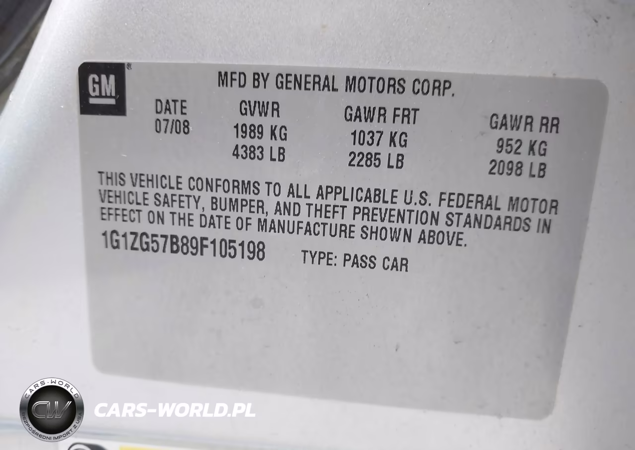 2009 Chevrolet Malibu Ls VIN:1G1ZG57B89F105198 - 9