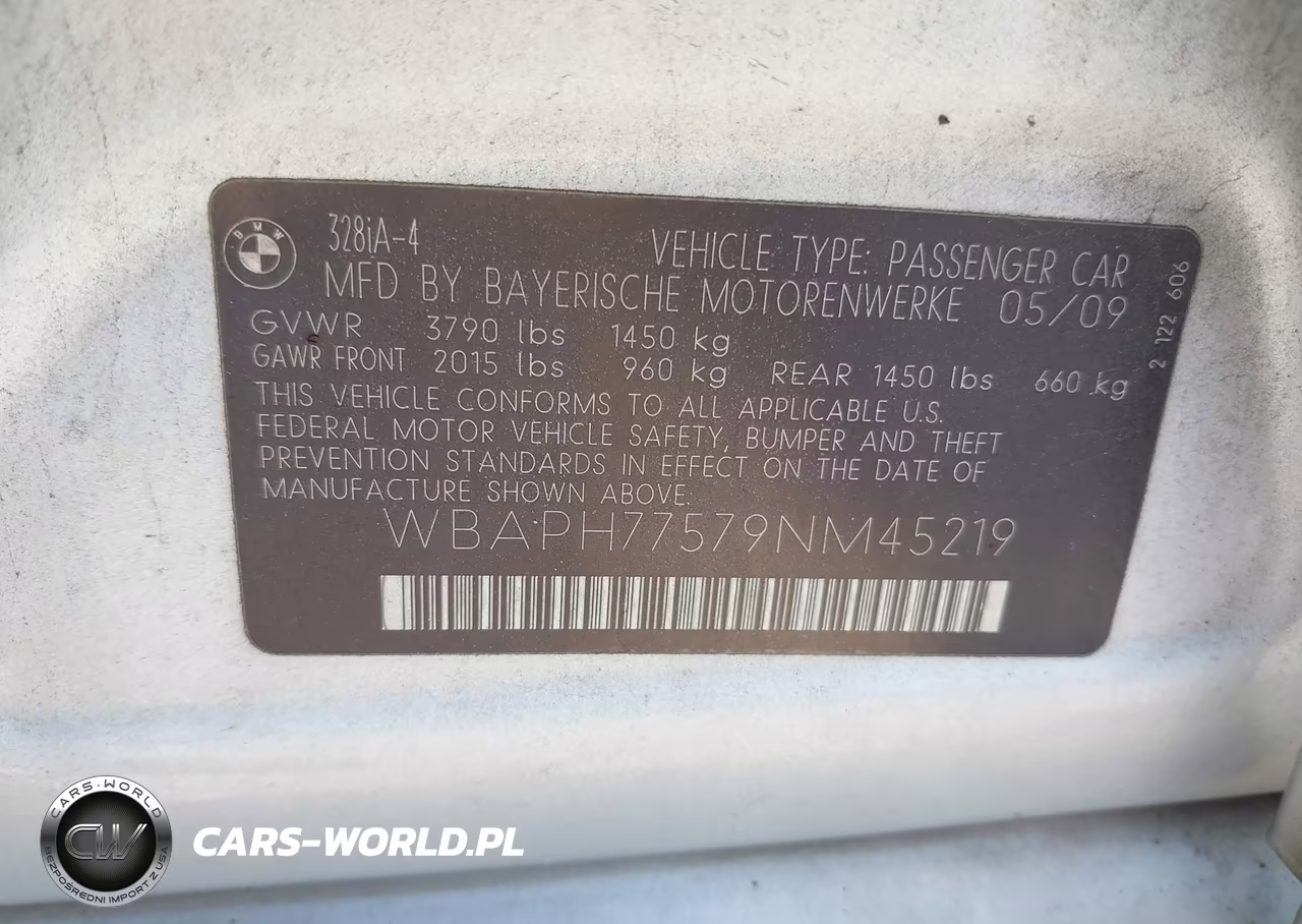 2009 BMW 328I VIN:WBAPH77579NM45219 - 9