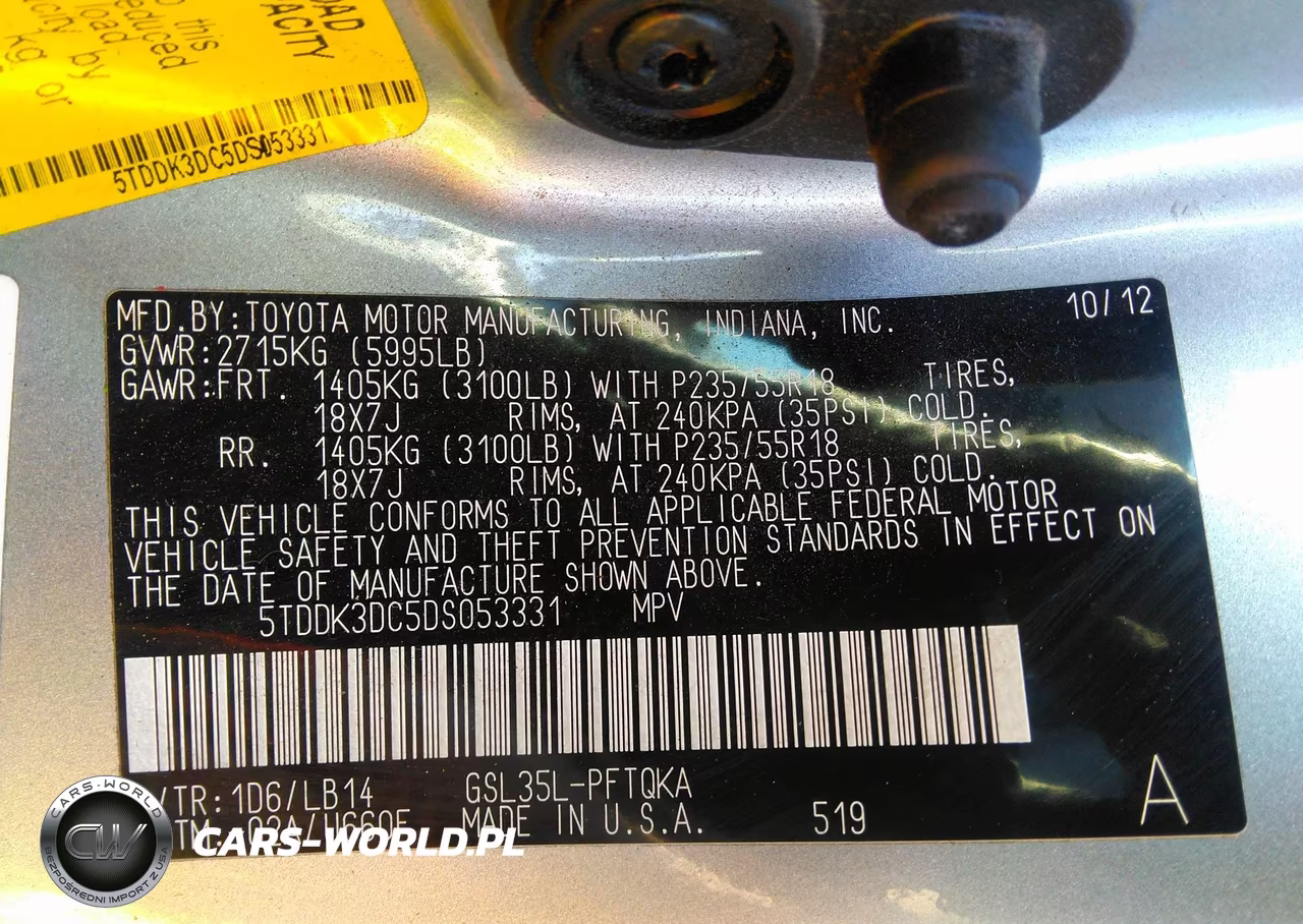 2013 Toyota Sienna Xle 7 Passenger VIN:5TDDK3DC5DS053331 - 9