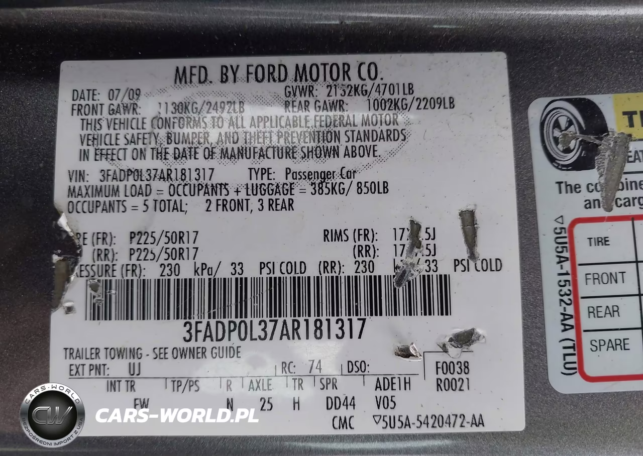 2010 Ford Fusion Hybrid Hybrid VIN:3FADP0L37AR181317 - 9