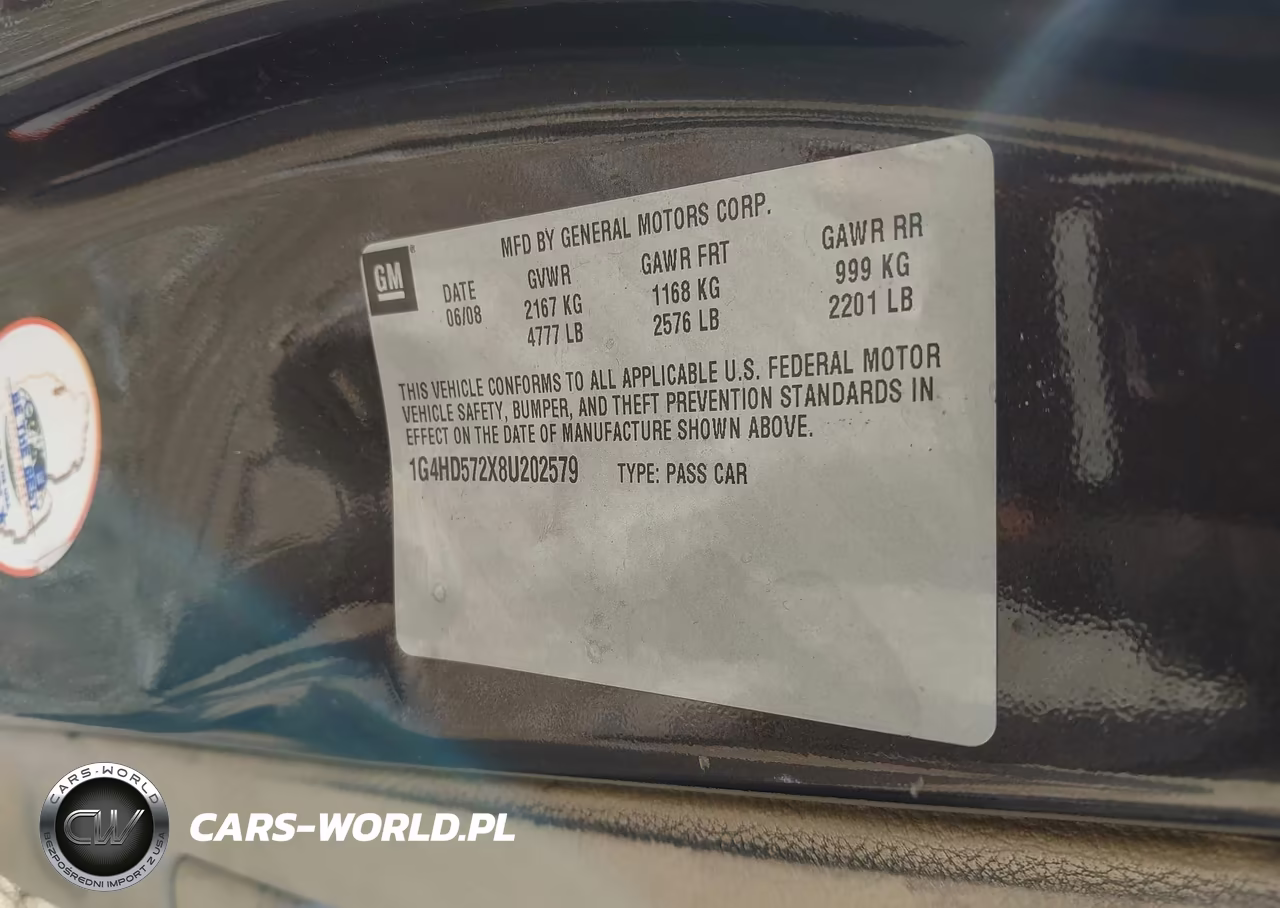 2008 Buick Lucerne Cxl VIN:1G4HD572X8U202579 - 9