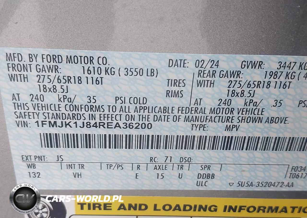 2024 Ford Expedition Xlt Max VIN:1FMJK1J84REA36200 - 9