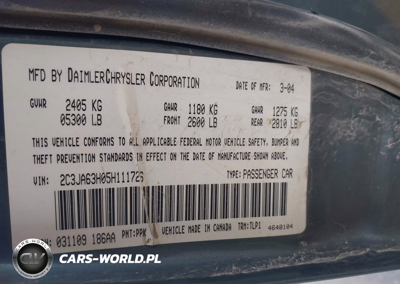 2005 Chrysler 300C VIN:2C3JA63H05H111726 - 9