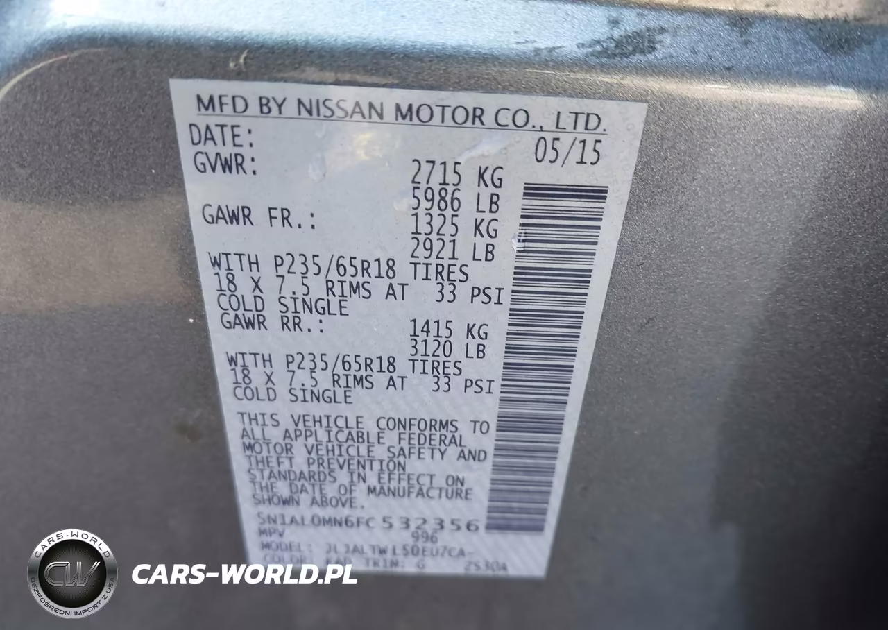 2015 Infiniti Qx60 VIN:5N1AL0MN6FC532356 - 9