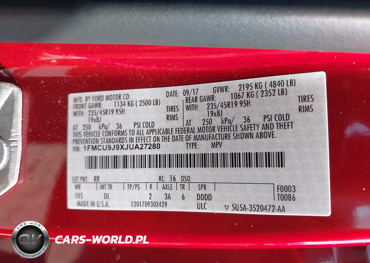 2018 Ford Escape Titanium VIN:1FMCU9J9XJUA27280 - 9