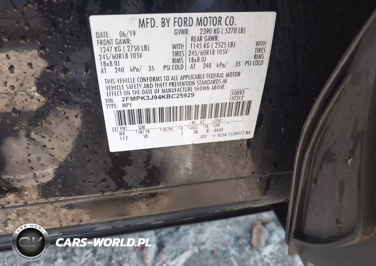 2019 Ford Edge Sel VIN:2FMPK3J94KBC25929 - 9