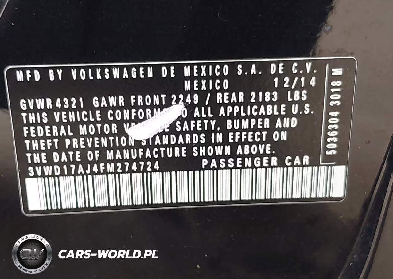 2015 Volkswagen Jetta 1.8T Se-1.8T Sport VIN:3VWD17AJ4FM274724 - 9