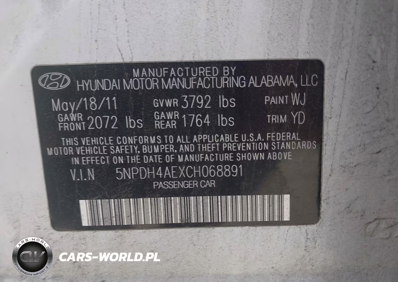 2012 Hyundai Elantra Gls VIN:5NPDH4AEXCH068891 - 9