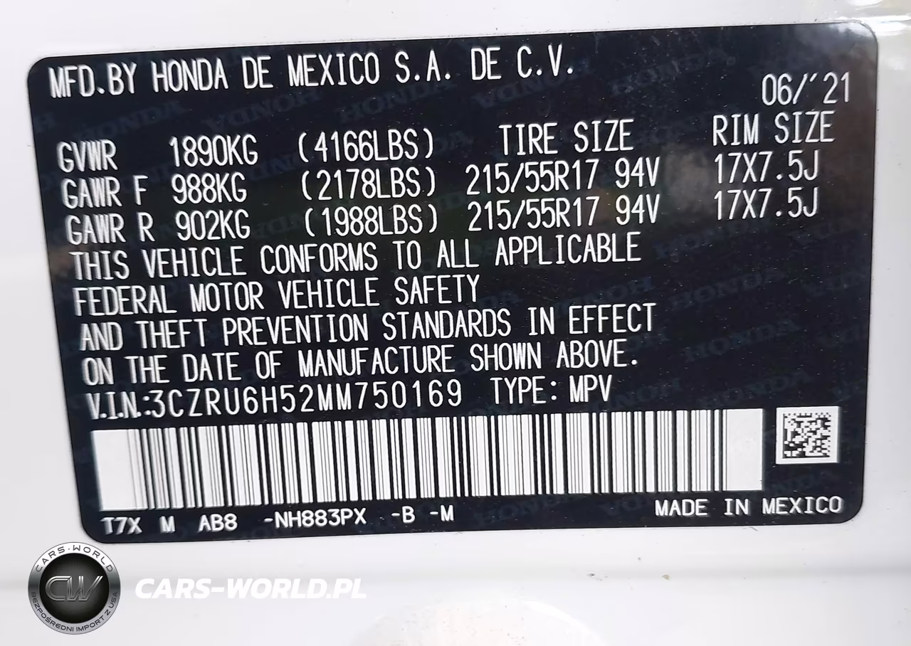 2021 Honda Hr-V Awd Ex VIN:3CZRU6H52MM750169 - 9