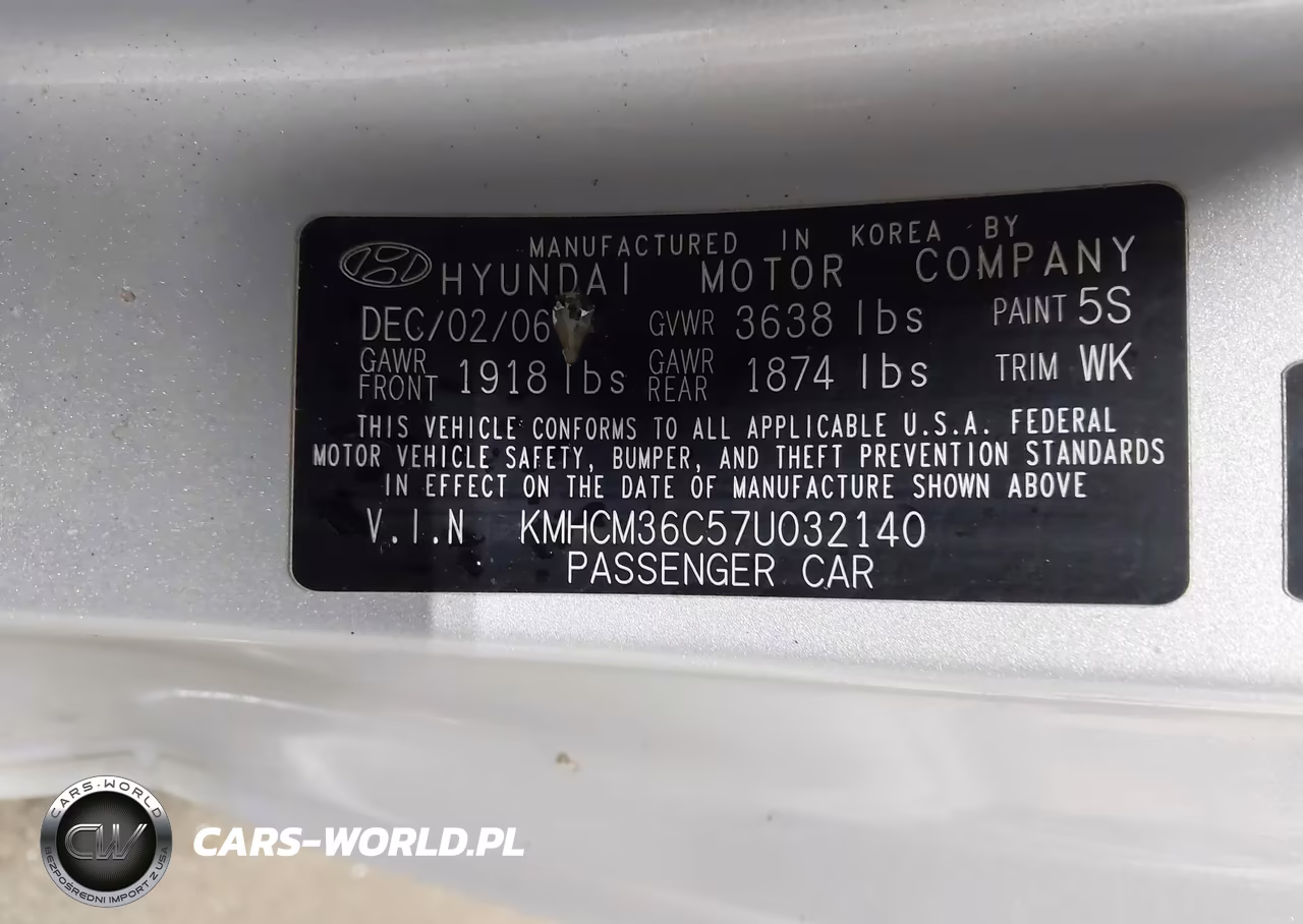 HYUNDAI ACCENT VIN:KMHCM36C57U032140 - 9