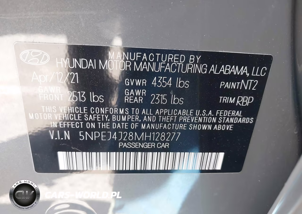 2021 Hyundai Sonata Sel Plus VIN:5NPEJ4J28MH128277 - 9