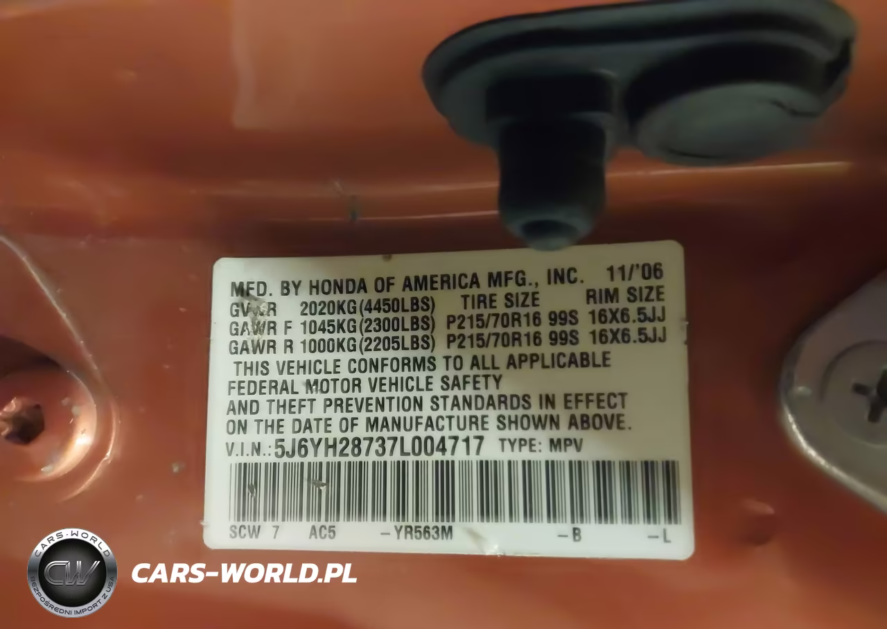 2007 Honda Element Ex VIN:5J6YH28737L004717 - 9