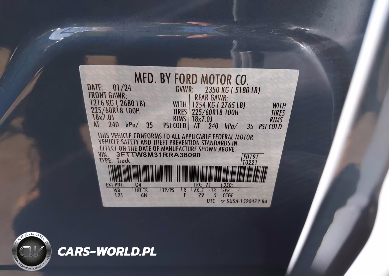 2024 Ford Maverick Lariat VIN:3FTTW8M31RRA38090 - 9