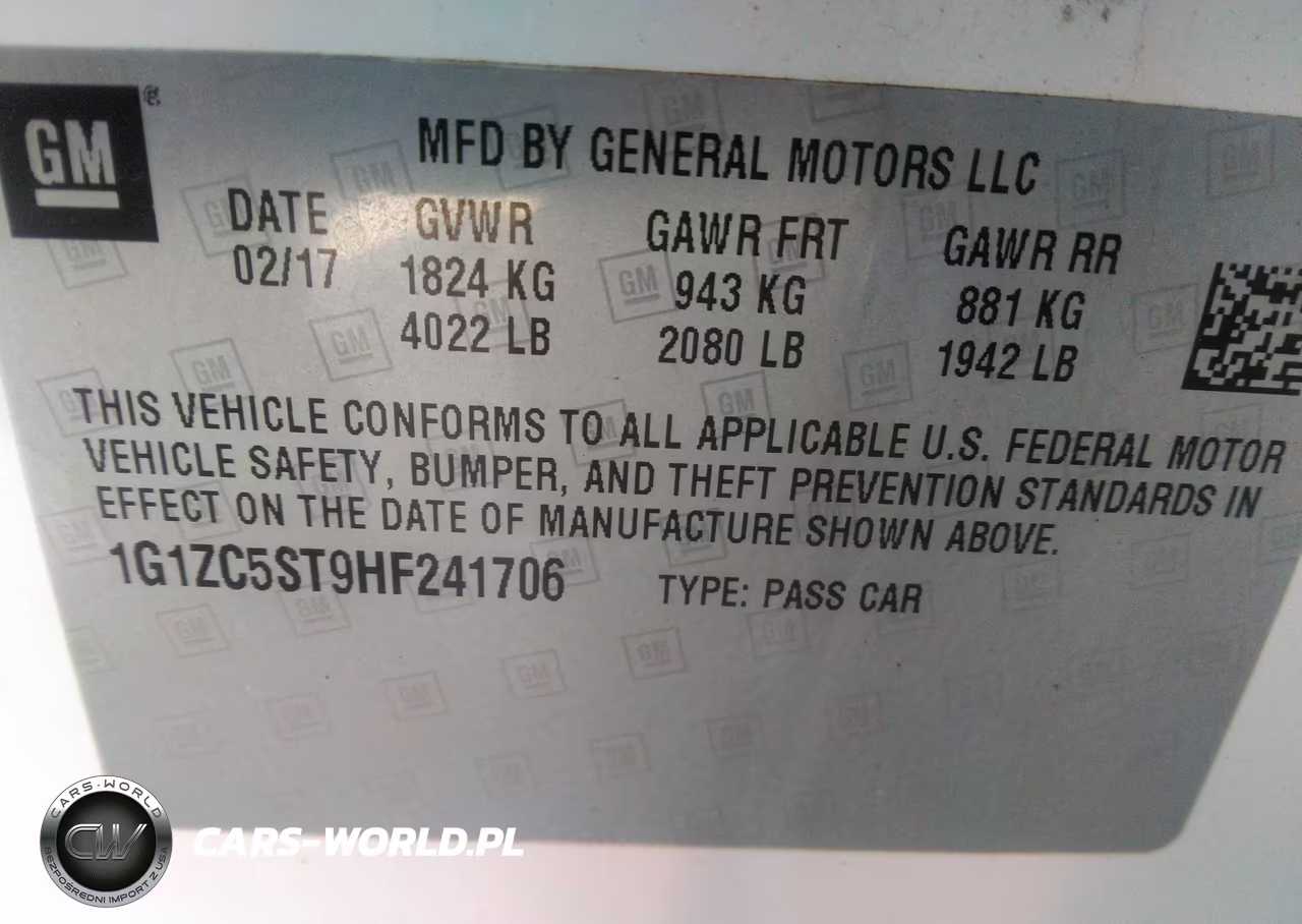 2017 Chevrolet Malibu 1Fl VIN:1G1ZC5ST9HF241706 - 9