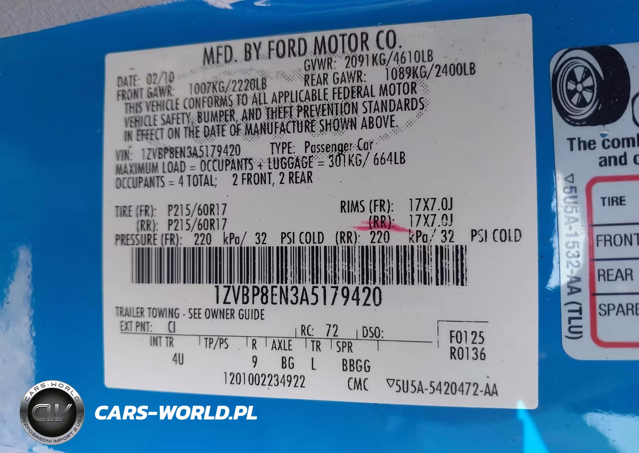 2010 Ford Mustang VIN:1ZVBP8EN3A5179420 - 9