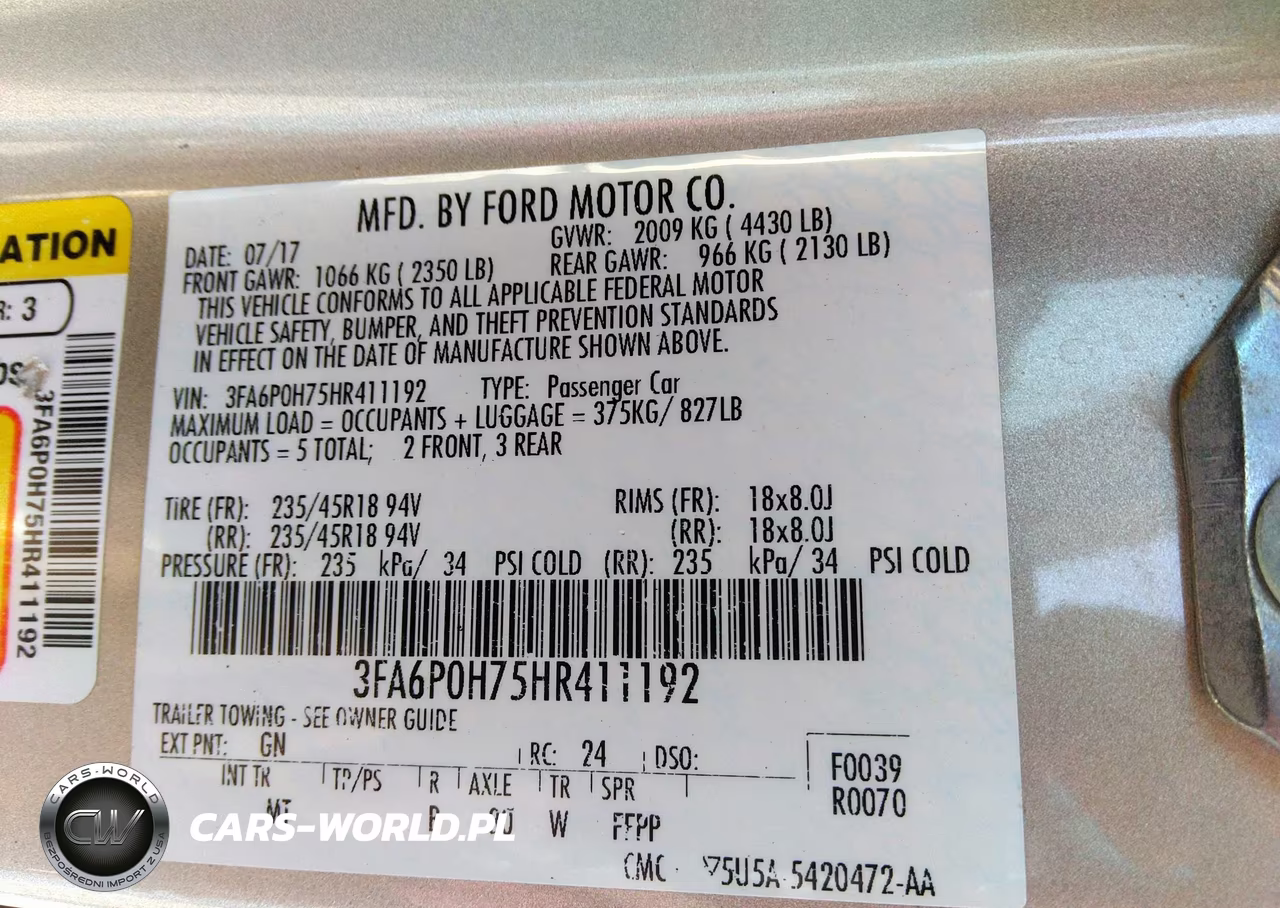 2017 Ford Fusion Se VIN:3FA6P0H75HR411192 - 9