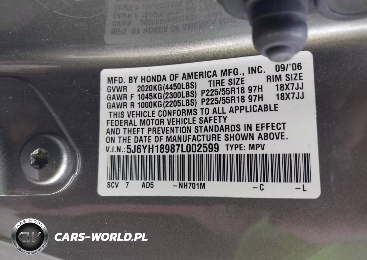 2007 Honda Element Sc VIN:5J6YH18987L002599 - 9
