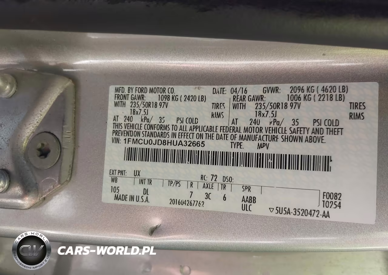 2017 Ford Escape Titanium VIN:1FMCU0JD8HUA32665 - 9