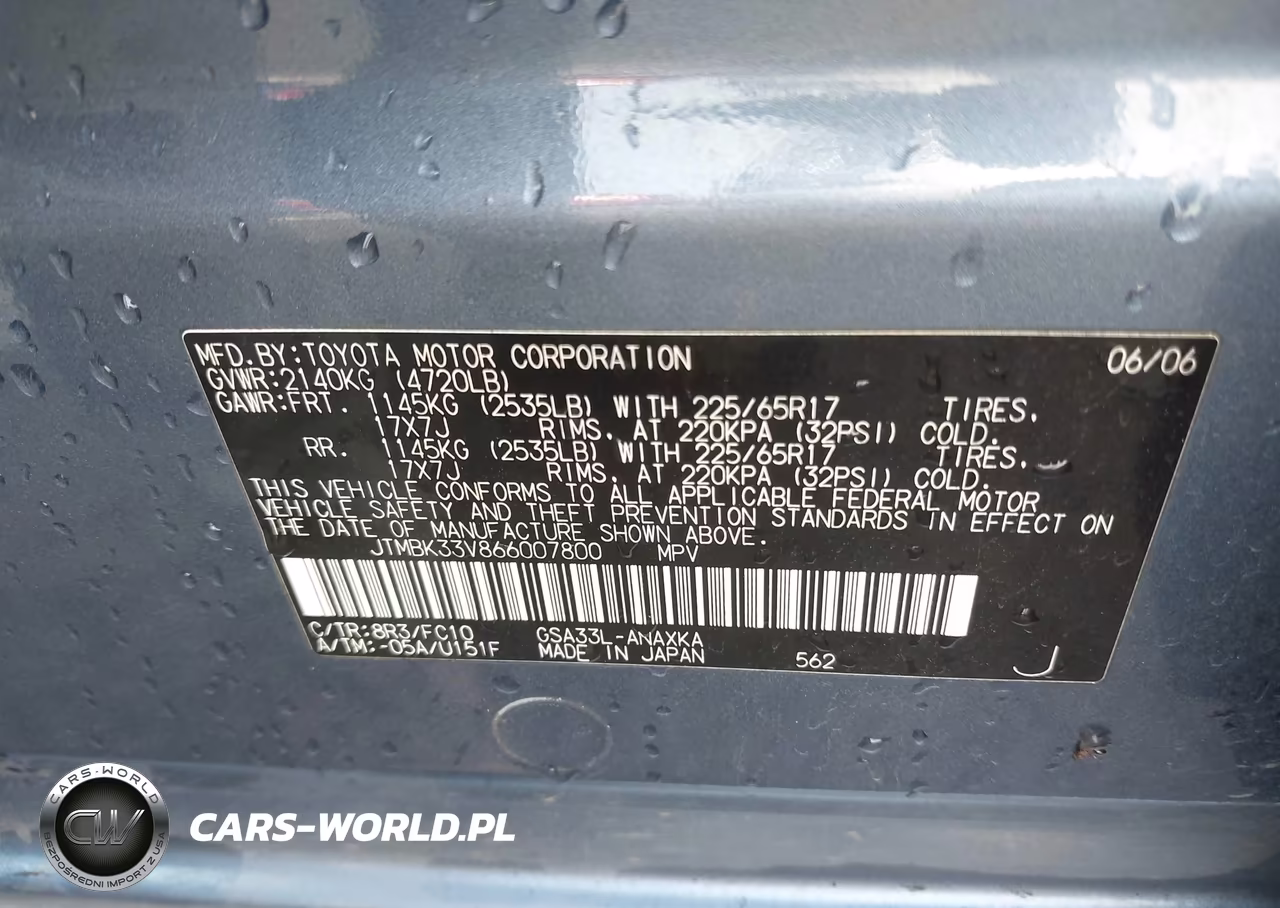 2006 Toyota Rav4 Base V6 VIN:JTMBK33V866007800 - 9