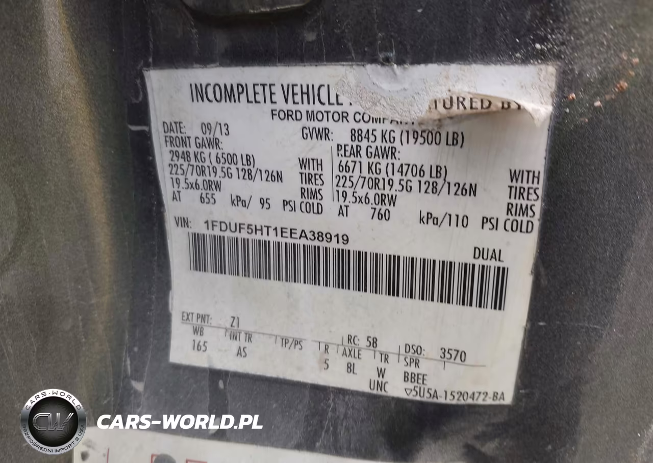 2014 Ford F-550 Chassis Xl VIN:1FDUF5HT1EEA38919 - 8