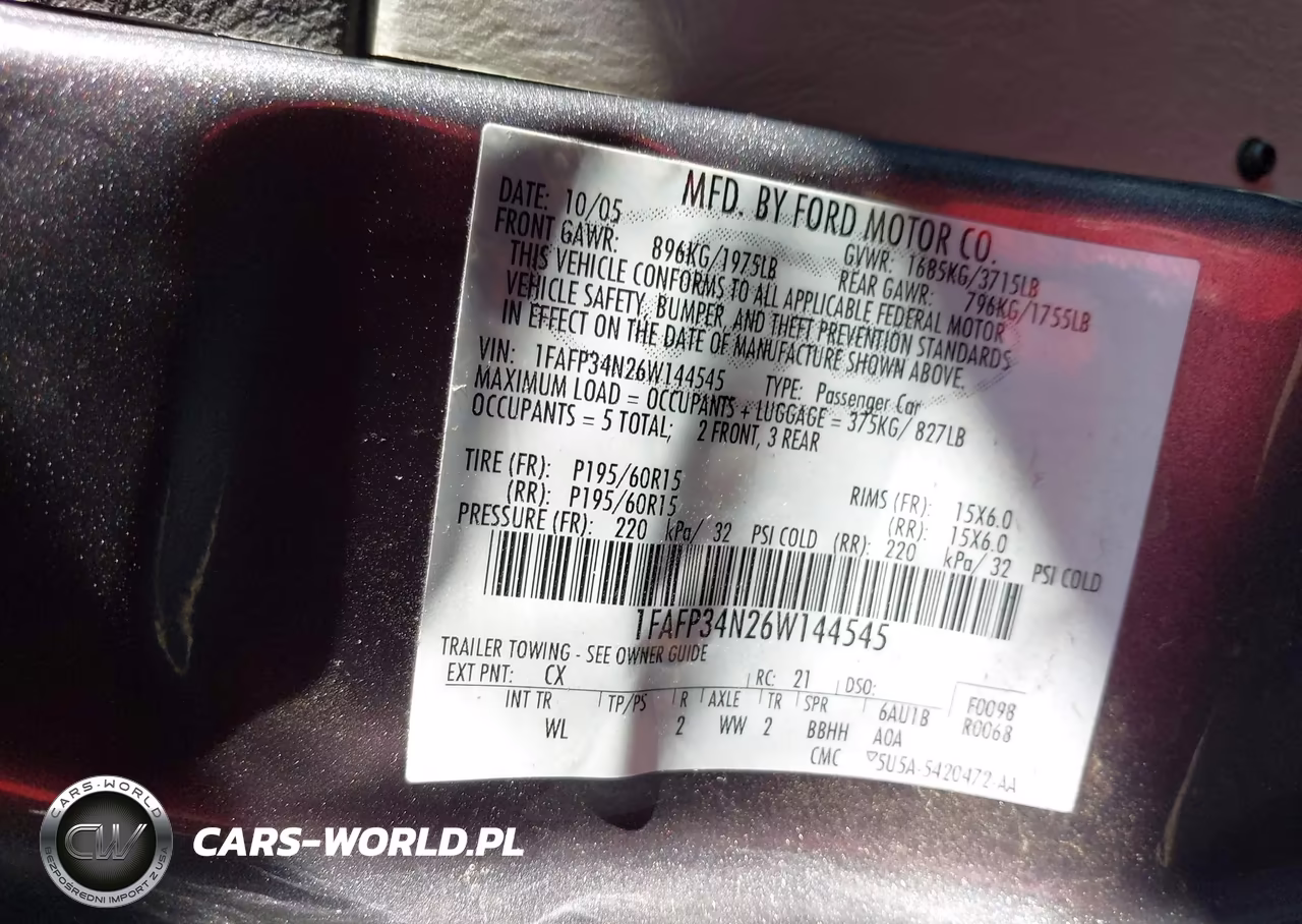 2006 Ford Focus Zx4 VIN:1FAFP34N26W144545 - 9