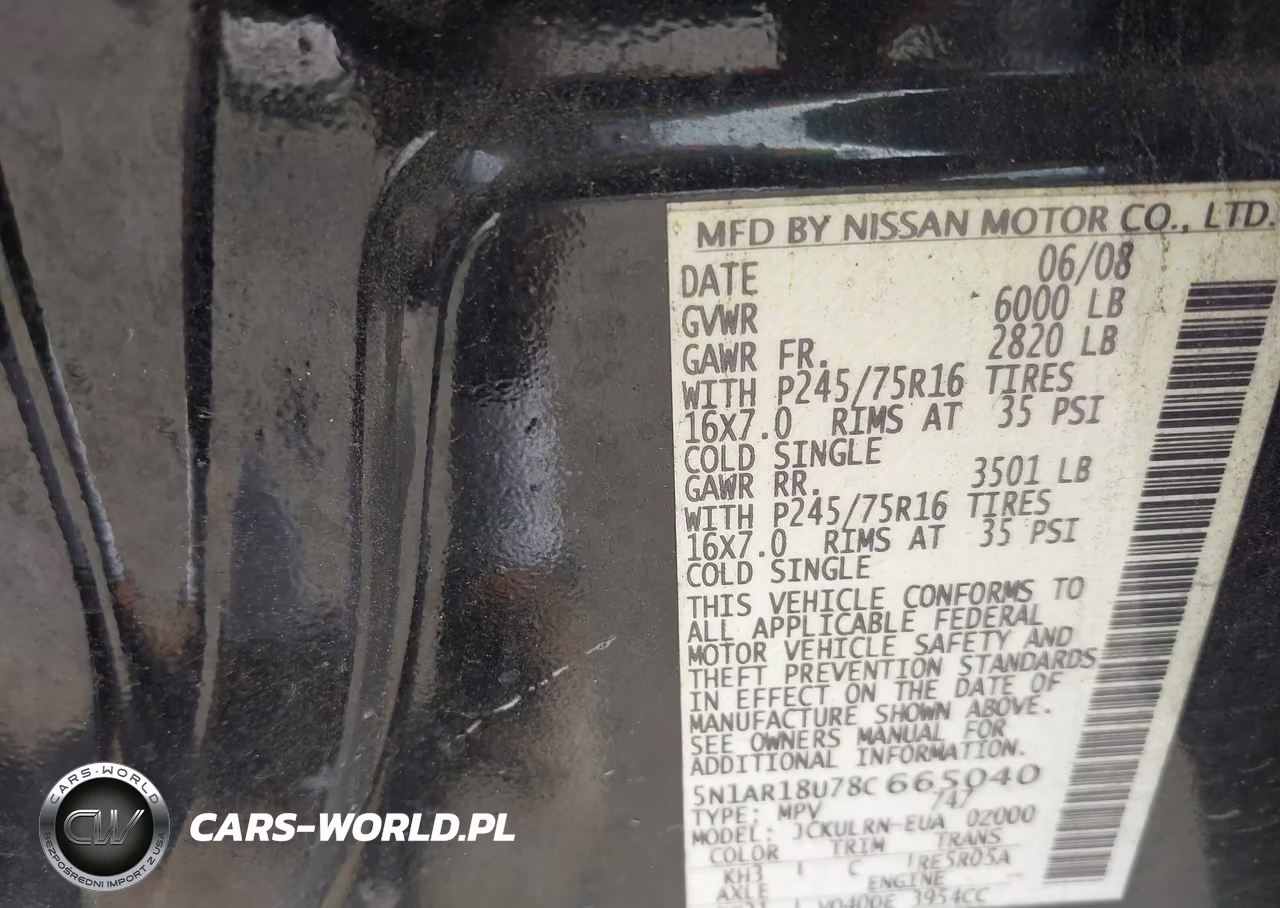 2008 Nissan Pathfinder S VIN:5N1AR18U78C665040 - 9