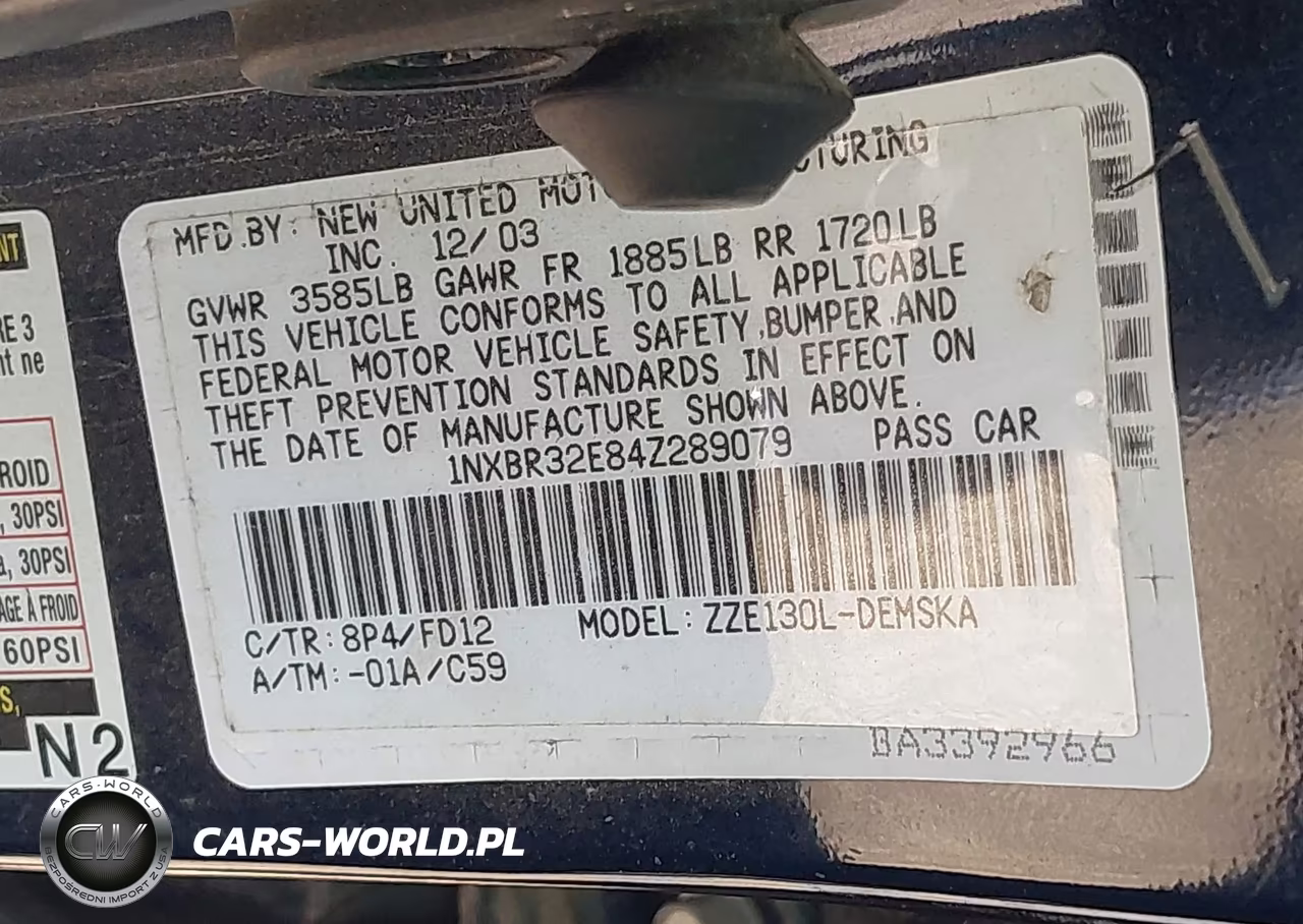 2004 Toyota Corolla S VIN:1NXBR32E84Z289079 - 9