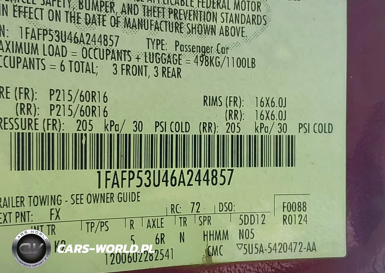 2006 Ford Taurus Se VIN:1FAFP53U46A244857 - 9
