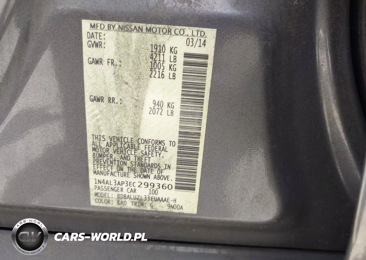 2014 Nissan Altima 2.5 Sv VIN:1N4AL3AP3EC299360 - 9