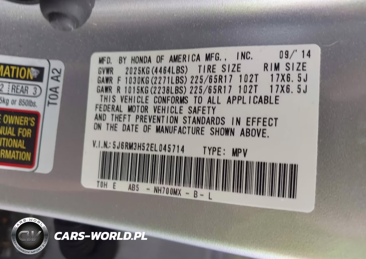 2014 Honda Cr-V Ex VIN:5J6RM3H52EL045714 - 9