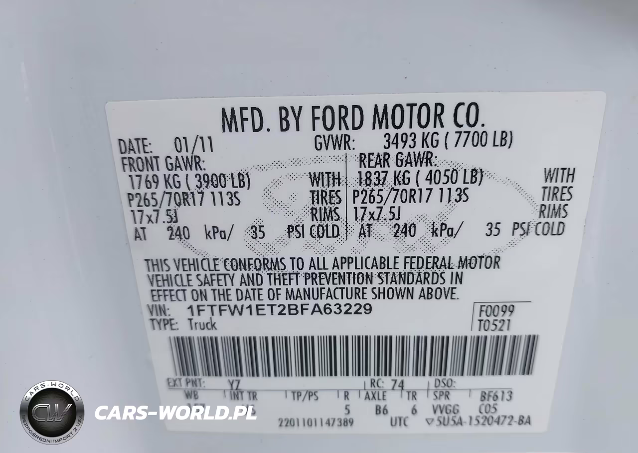 2011 Ford F-150 Xlt VIN:1FTFW1ET2BFA63229 - 9
