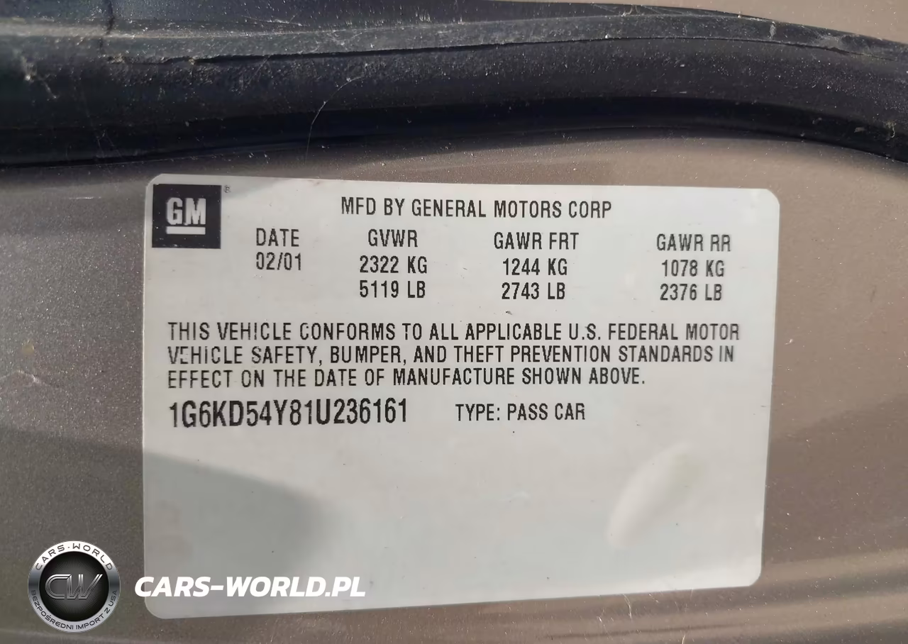 2001 Cadillac Deville Standard VIN:1G6KD54Y81U236161 - 9