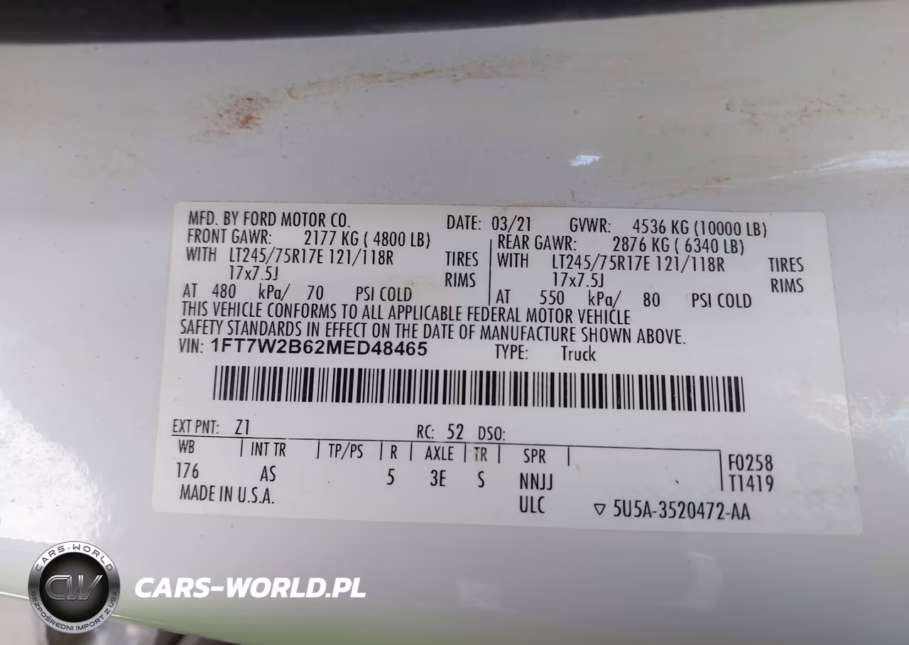 2021 Ford F-250 Xl VIN:1FT7W2B62MED48465 - 9