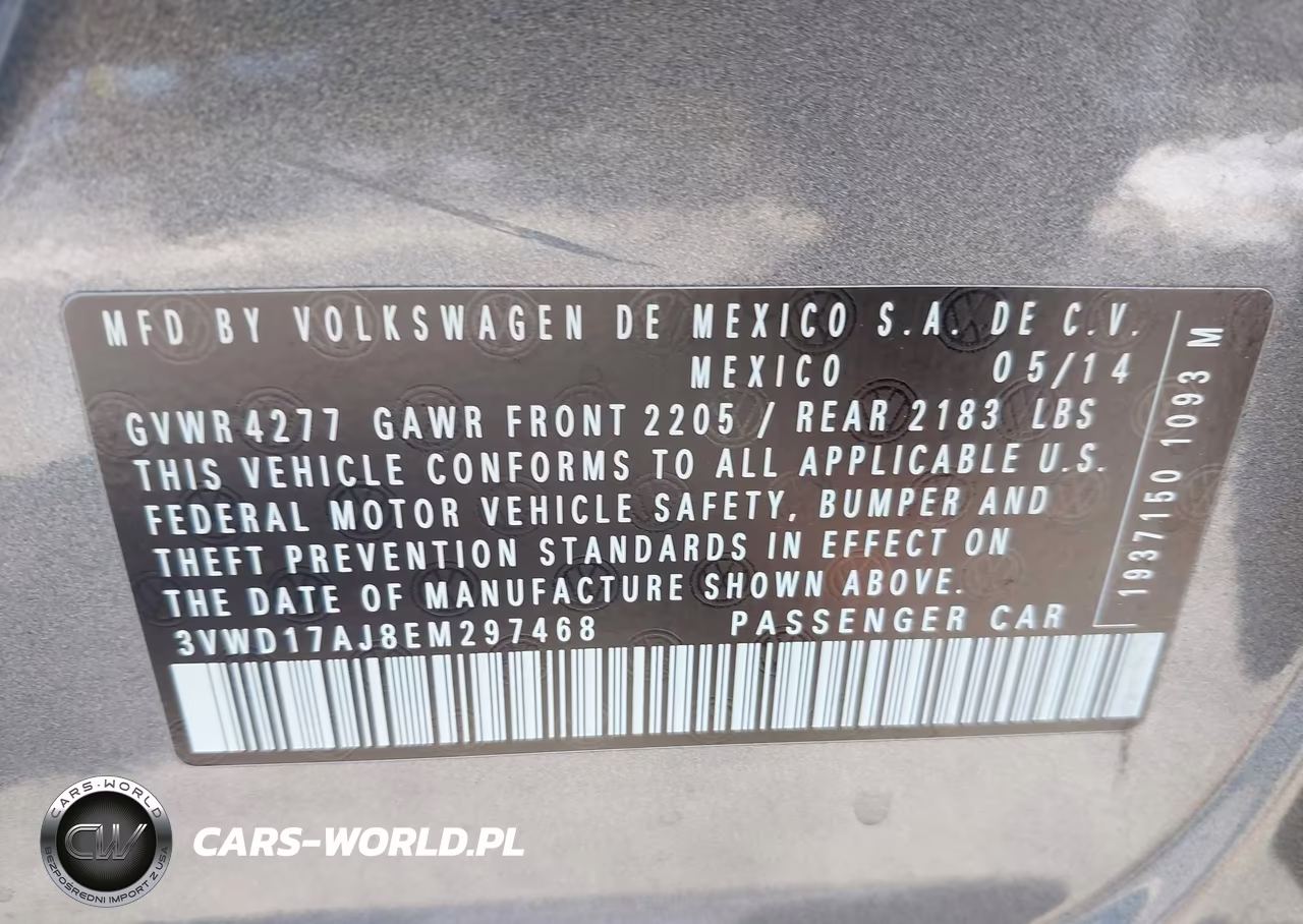 2014 Volkswagen Jetta 1.8T Se VIN:3VWD17AJ8EM297468 - 9