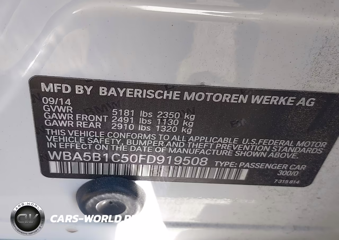 2015 BMW 535I VIN:WBA5B1C50FD919508 - 9