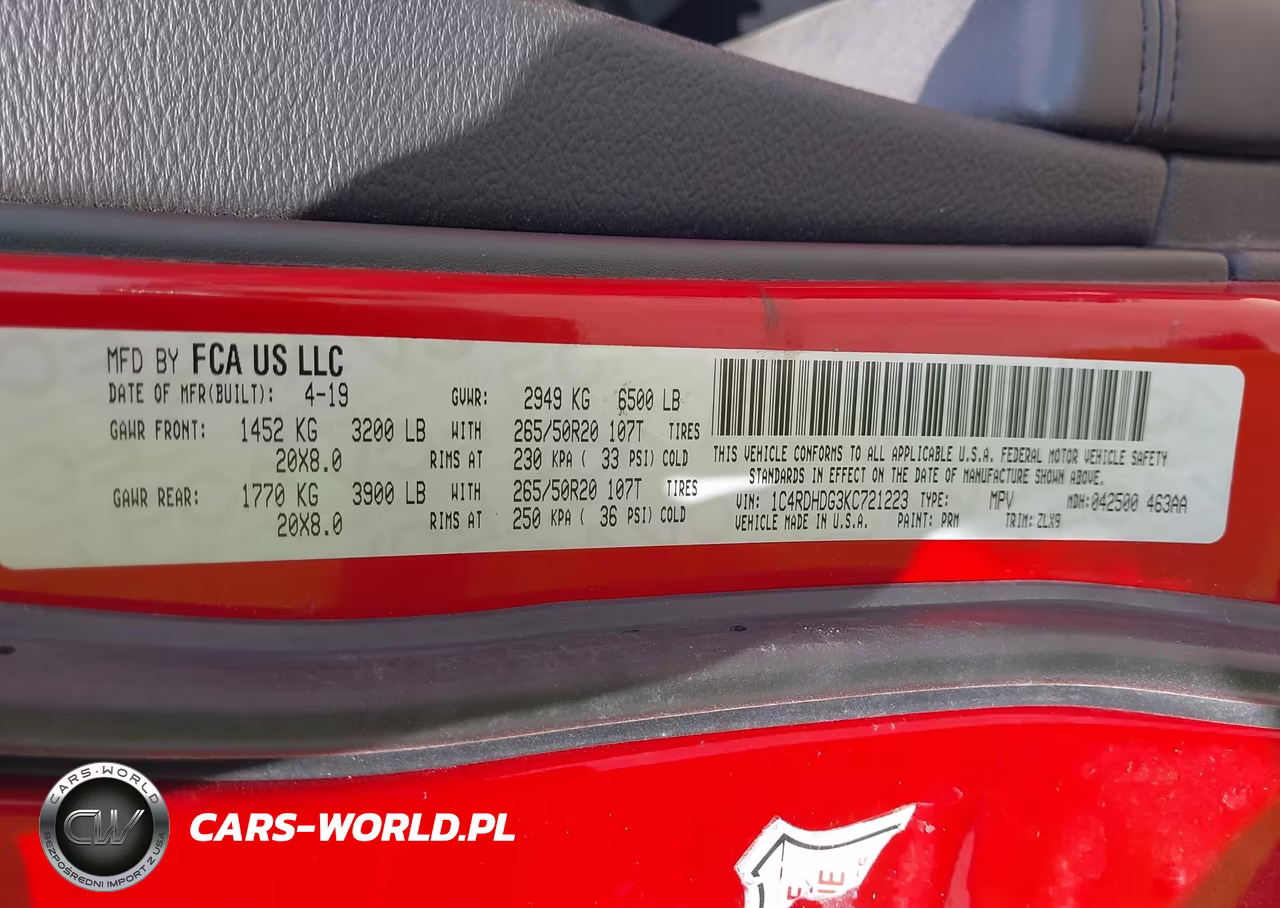 2019 Dodge Durango Gt Plus Rwd VIN:1C4RDHDG3KC721223 - 9