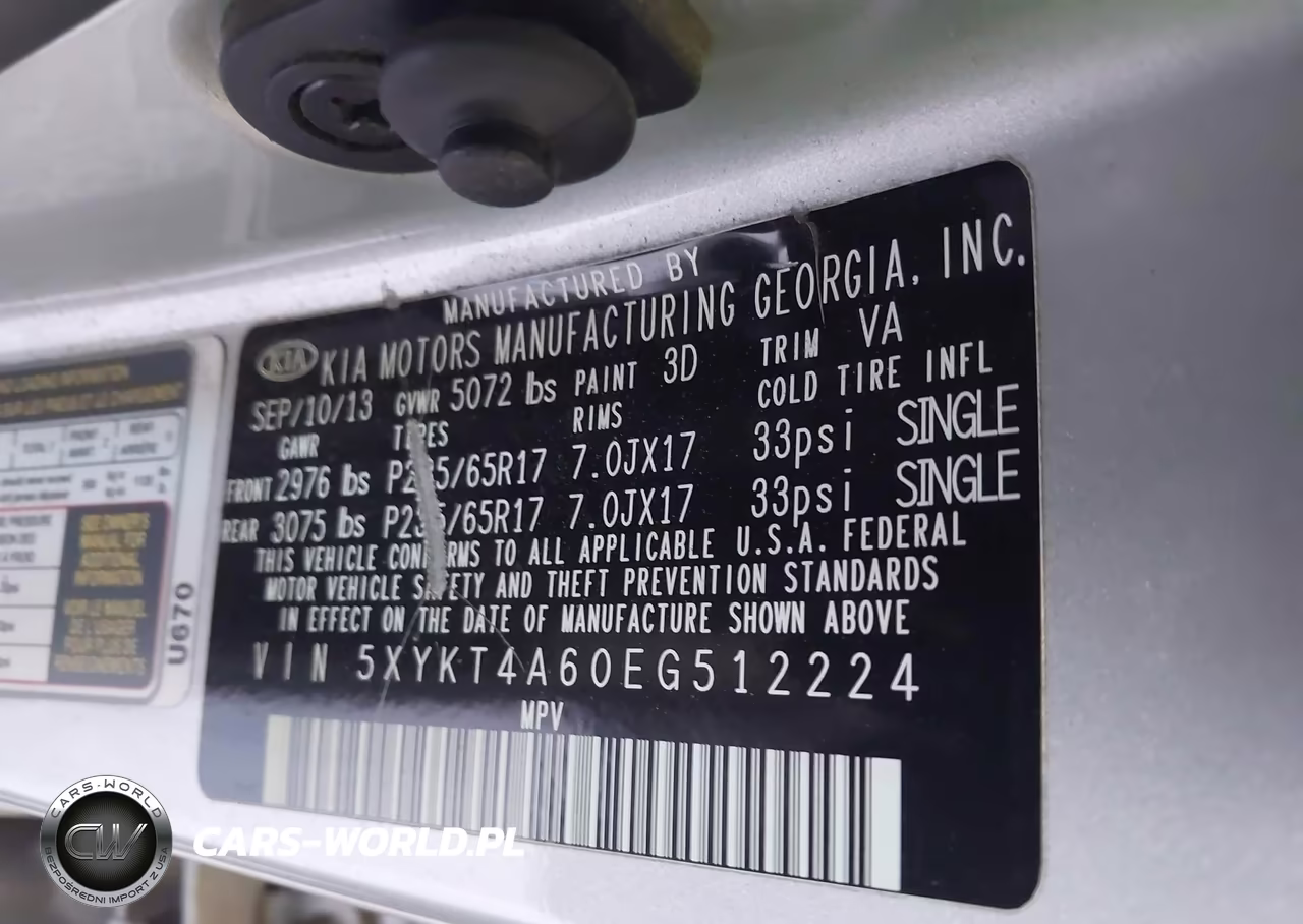 2014 Kia Sorento Lx VIN:5XYKT4A60EG512224 - 9