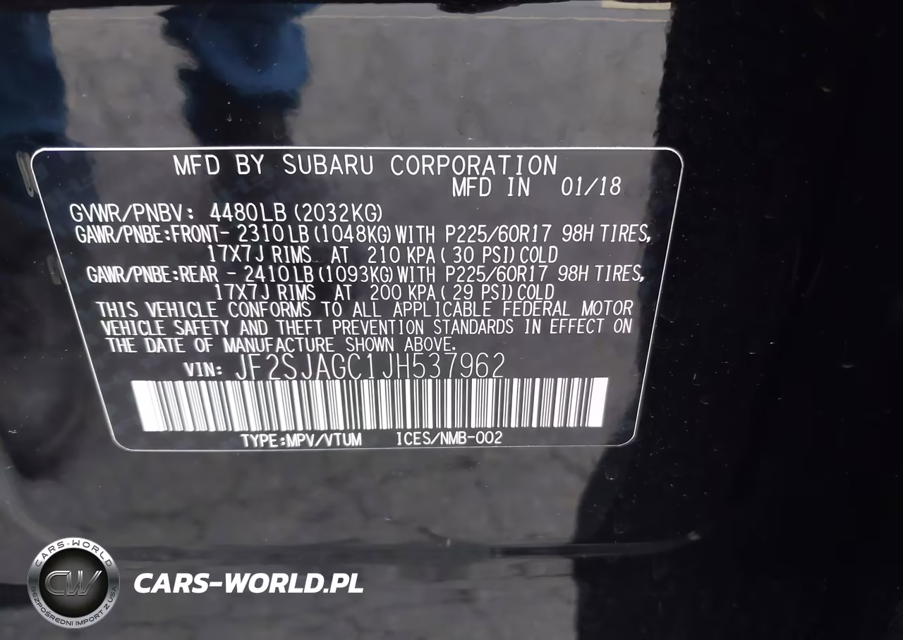 2018 Subaru Forester 2.5I Premium VIN:JF2SJAGC1JH537962 - 9