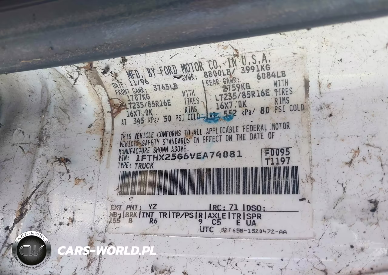 FORD F-250 VIN:1FTHX25G6VEA74081 - 9