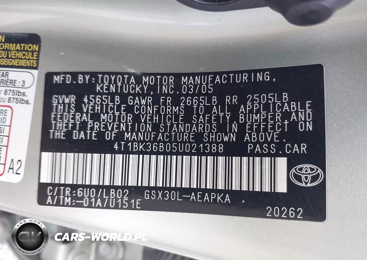 2005 Toyota Avalon Limited VIN:4T1BK36B05U021388 - 9