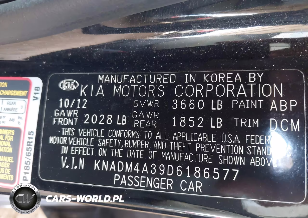 2013 Kia Rio Lx VIN:KNADM4A39D6186577 - 9