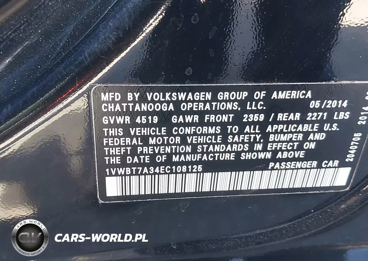 2014 Volkswagen Passat 1.8T Se VIN:1VWBT7A34EC108125 - 9