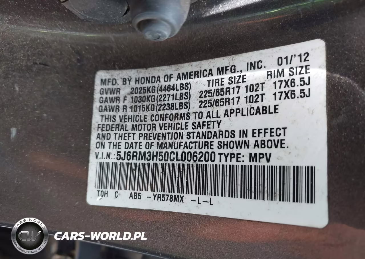 2012 Honda Cr-V Ex VIN:5J6RM3H50CL006200 - 9